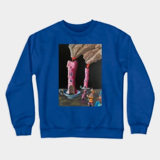 Gnomes Leaving Burning Candle Homes Crewneck Sweatshirt